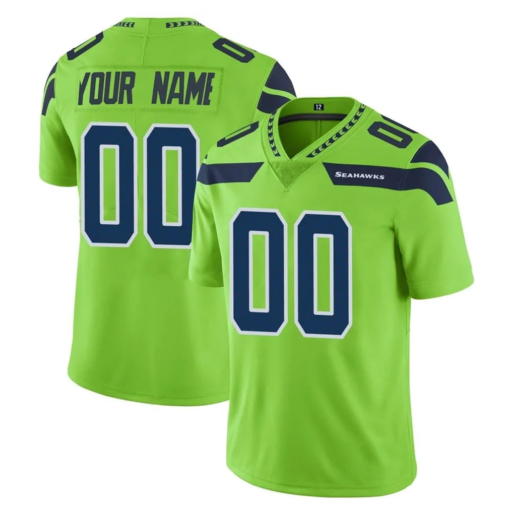 harde Custom S.Seahawks Green Limited Color Rush Home Game Any Name & Numbers Stitched Jerseys