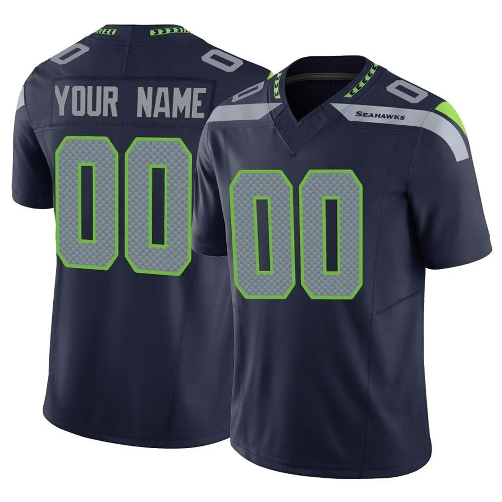 harde Custom S.Seahawks Navy Limited Vapor F.U.S.E. Home Game Any Name & Numbers Stitched Jerseys