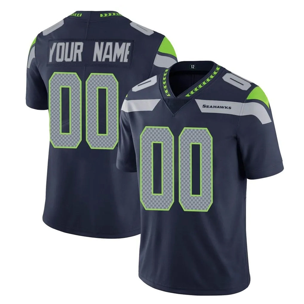 harde Custom S.Seahawks Navy Limited Vapor Untouchable Home Game Any Name & Numbers Stitched Jerseys
