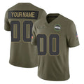 harde Custom S.Seahawks Olive 2025 Salute To Service Limited Home Game Any Name & Numbers Stitched Jerseys