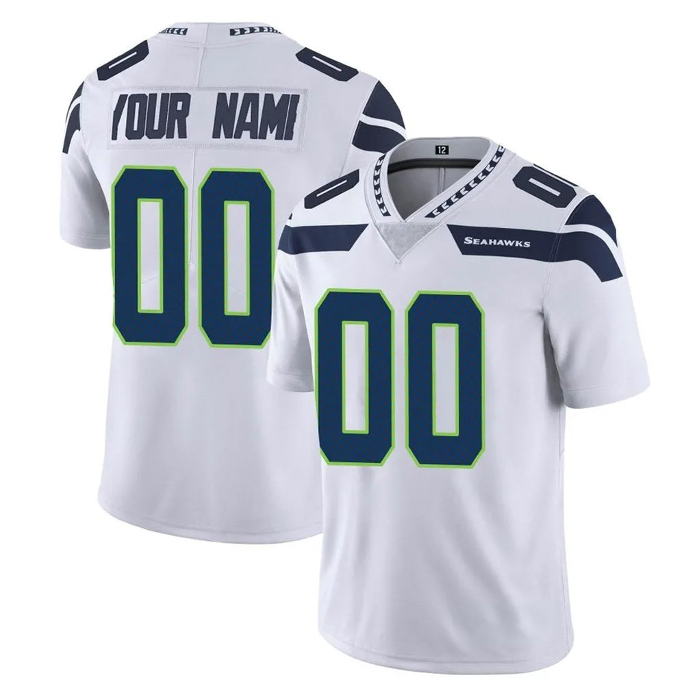 harde Custom S.Seahawks White Limited Vapor Untouchable Home Game Any Name & Numbers Stitched Jerseys