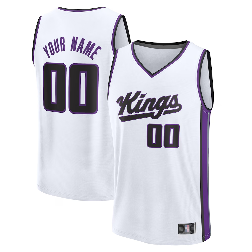 harde Custom S.kings Fanatics White Fast Break Jerseys - Association Edition