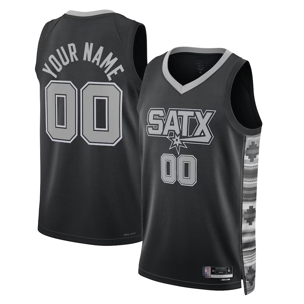 harde Custom SA.Spurs Black 2022-2023 Swingman Jerseys - Statement Edition
