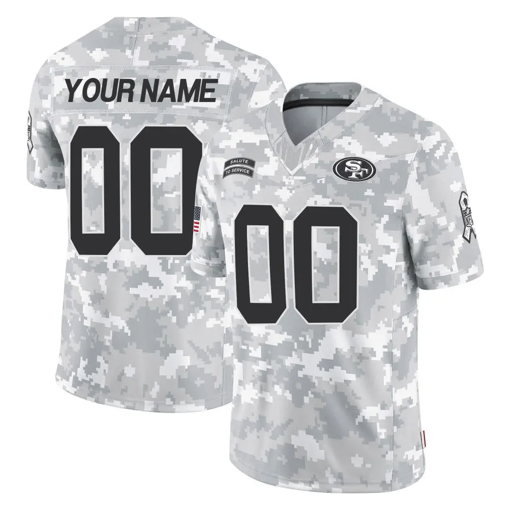 harde Custom SF.49ers Arctic Camo Limited Salute To Service Home Game Any Name & Numbers Stitched Jerseys