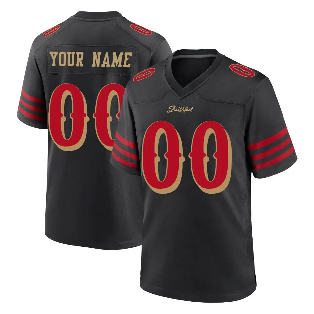 harde Custom SF.49ers Black Rivalries Collection Home Game Any Name & Numbers Stitched Jerseys