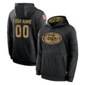 harde Custom SF.49ers Black Salute to Service Sideline Performance Pullover Hoodies Home Game Any Name & Numbers Stitched Jerseys