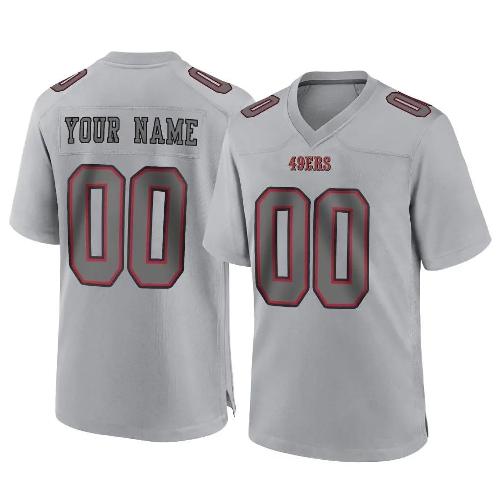 harde Custom SF.49ers Gray Atmosphere Fashion Home Game Any Name & Numbers Stitched Jerseys