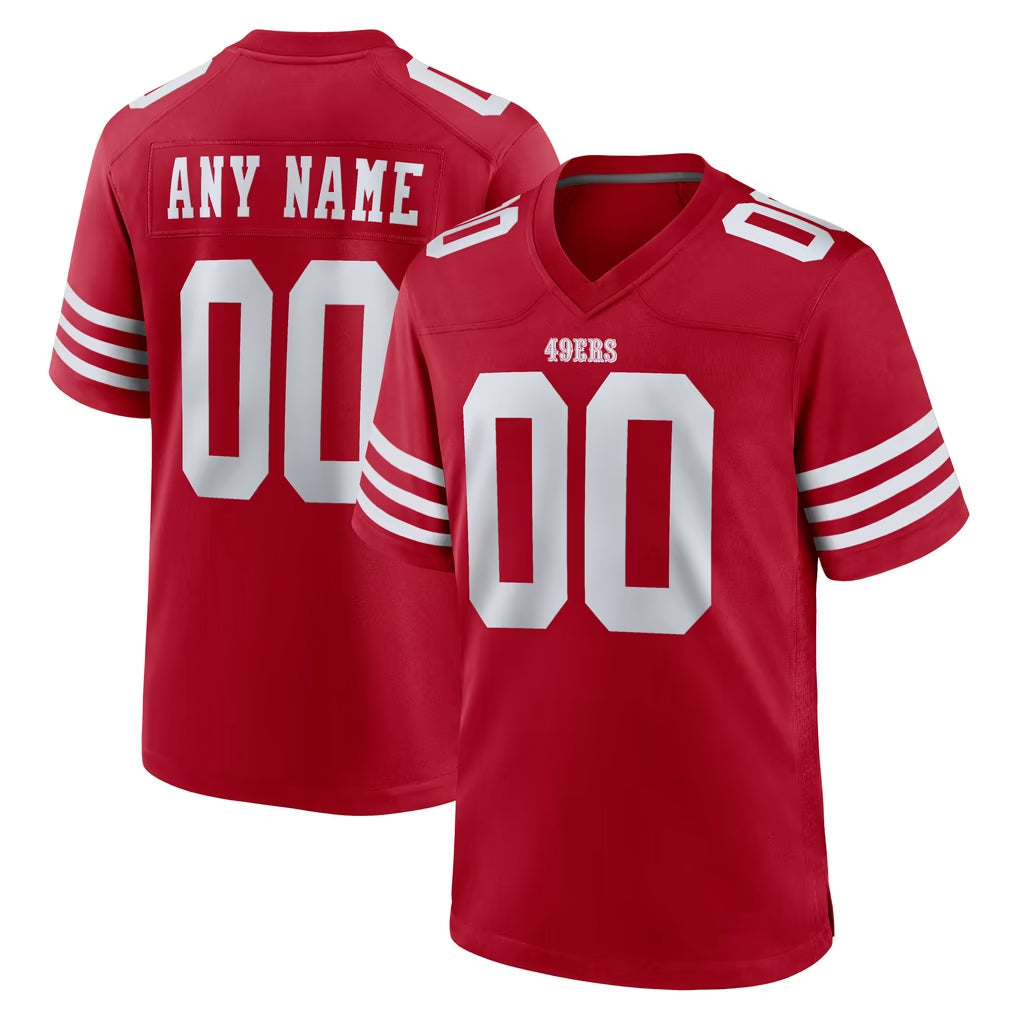 harde Custom SF.49ers Red Game Home Any Name & Numbers Stitched Jerseys