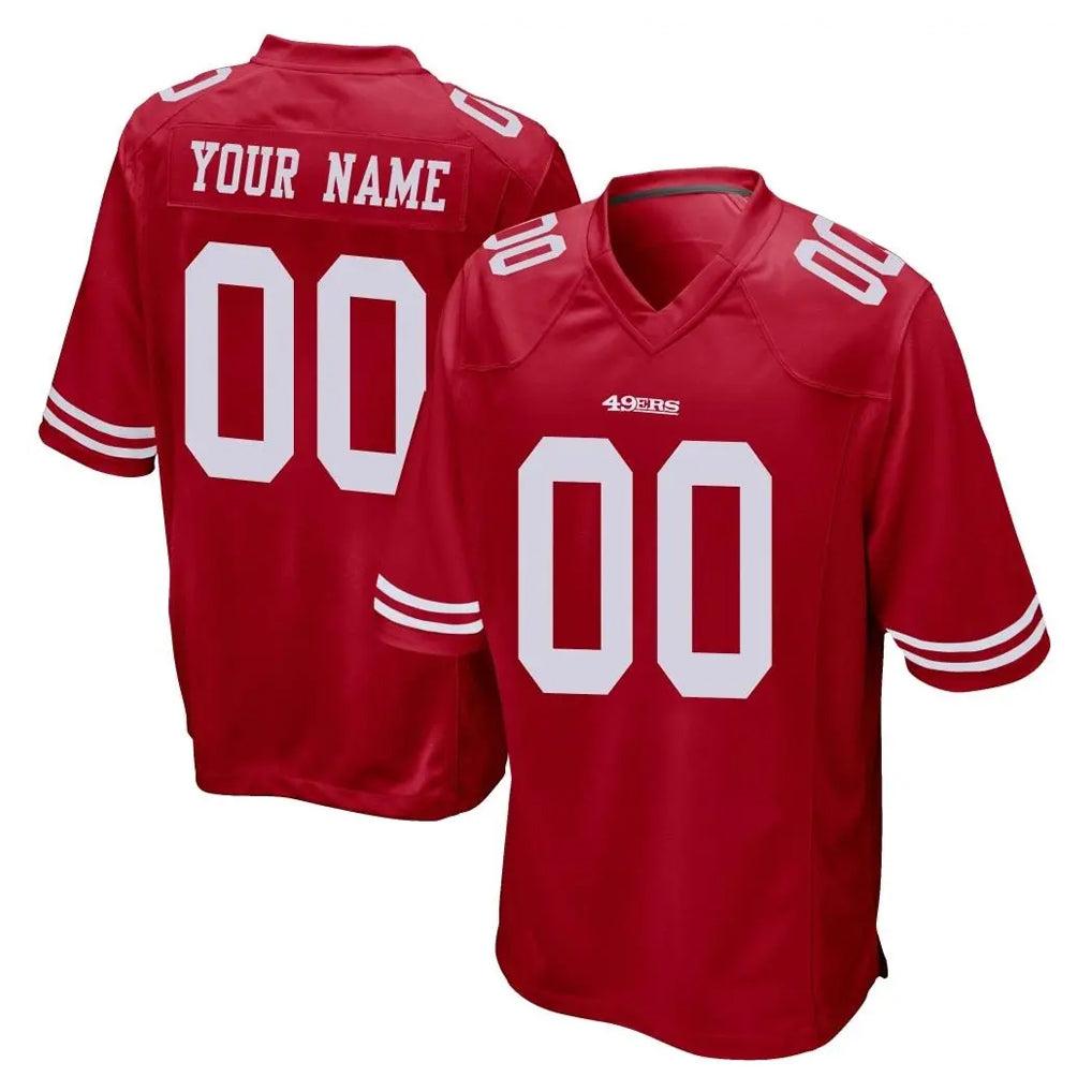 harde Custom SF.49ers Red Home Game Any Name & Numbers Stitched Jerseys