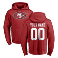 harde Custom SF.49ers Red LOGO Pullover Hoodies Home Game Any Name & Numbers Stitched Jerseys