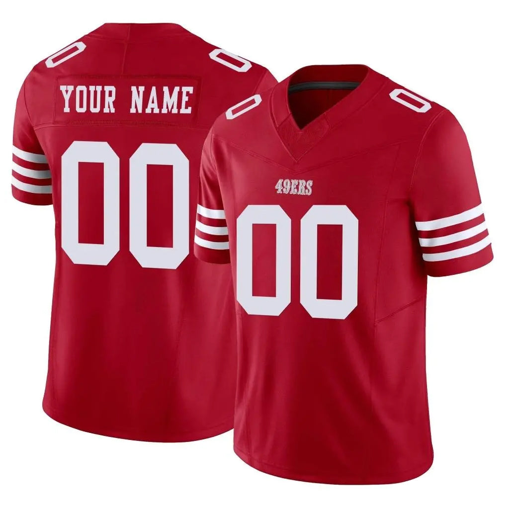 harde Custom SF.49ers Red Limited Vapor F.U.S.E. Home Game Any Name & Numbers Stitched Jerseys