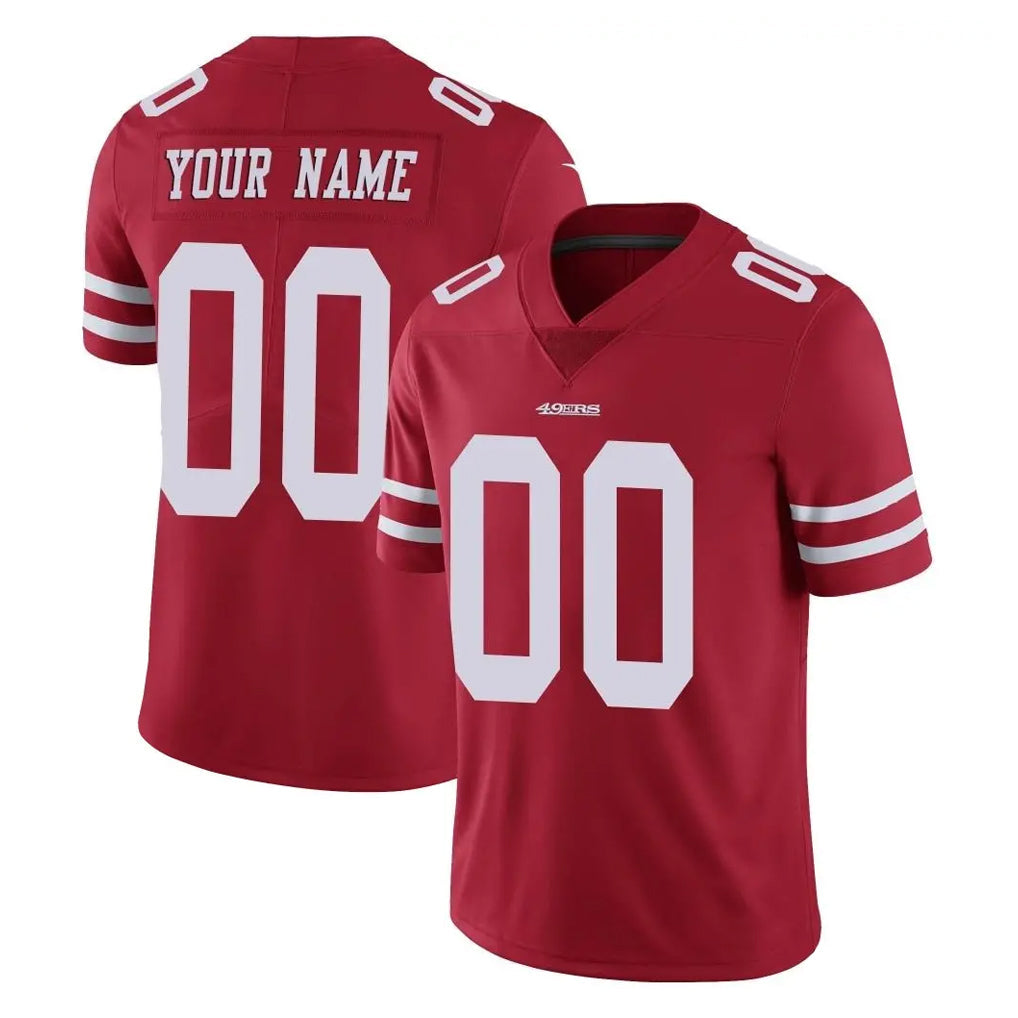 harde Custom SF.49ers Red Limited Vapor Untouchable Home Game Any Name & Numbers Stitched Jerseys