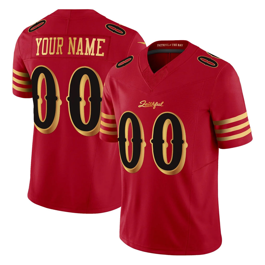 harde Custom SF.49ers Red Rivalries Vapor Limited Home Game Any Name & Numbers Stitched Jerseys