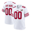 harde Custom SF.49ers White 80th Game Home Any Name & Numbers Stitched Jerseys