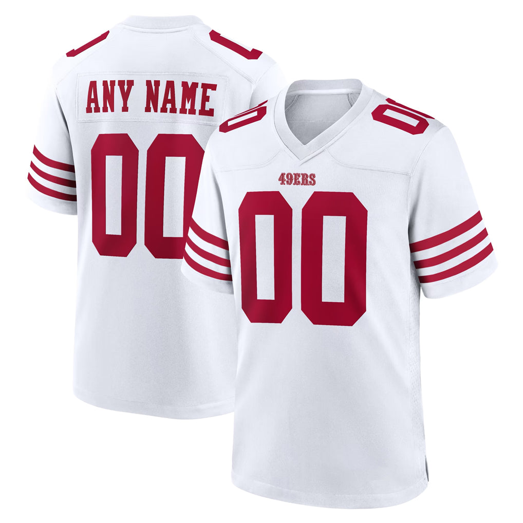 harde Custom SF.49ers White Game Home Any Name & Numbers Stitched Jerseys