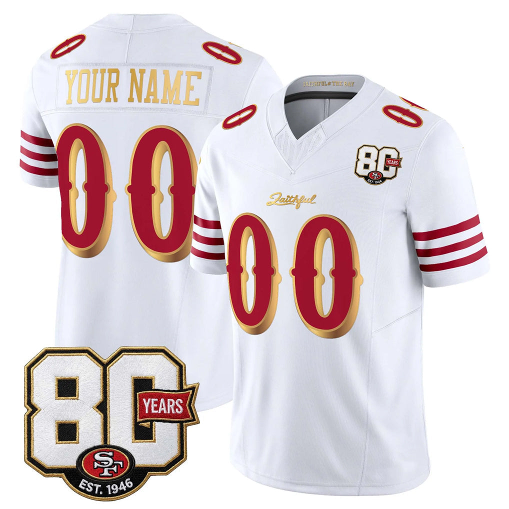 harde Custom SF.49ers White Limited 80th Rivalries Collection Home Game Any Name & Numbers Stitched Jerseys