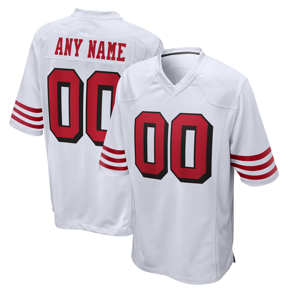 harde Custom SF.49ers White Limited Home Game Any Name & Numbers Stitched Jerseys