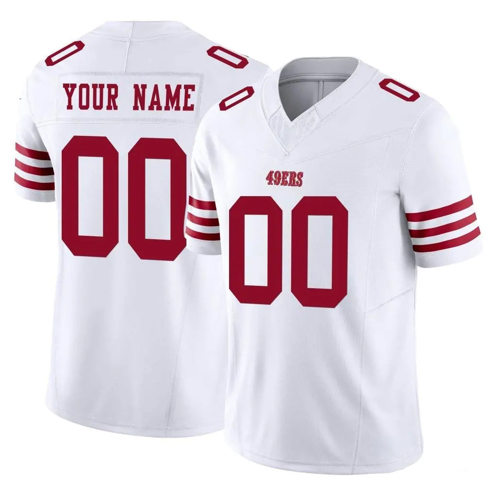 harde Custom SF.49ers White Limited Vapor F.U.S.E. Home Game Any Name & Numbers Stitched Jerseys