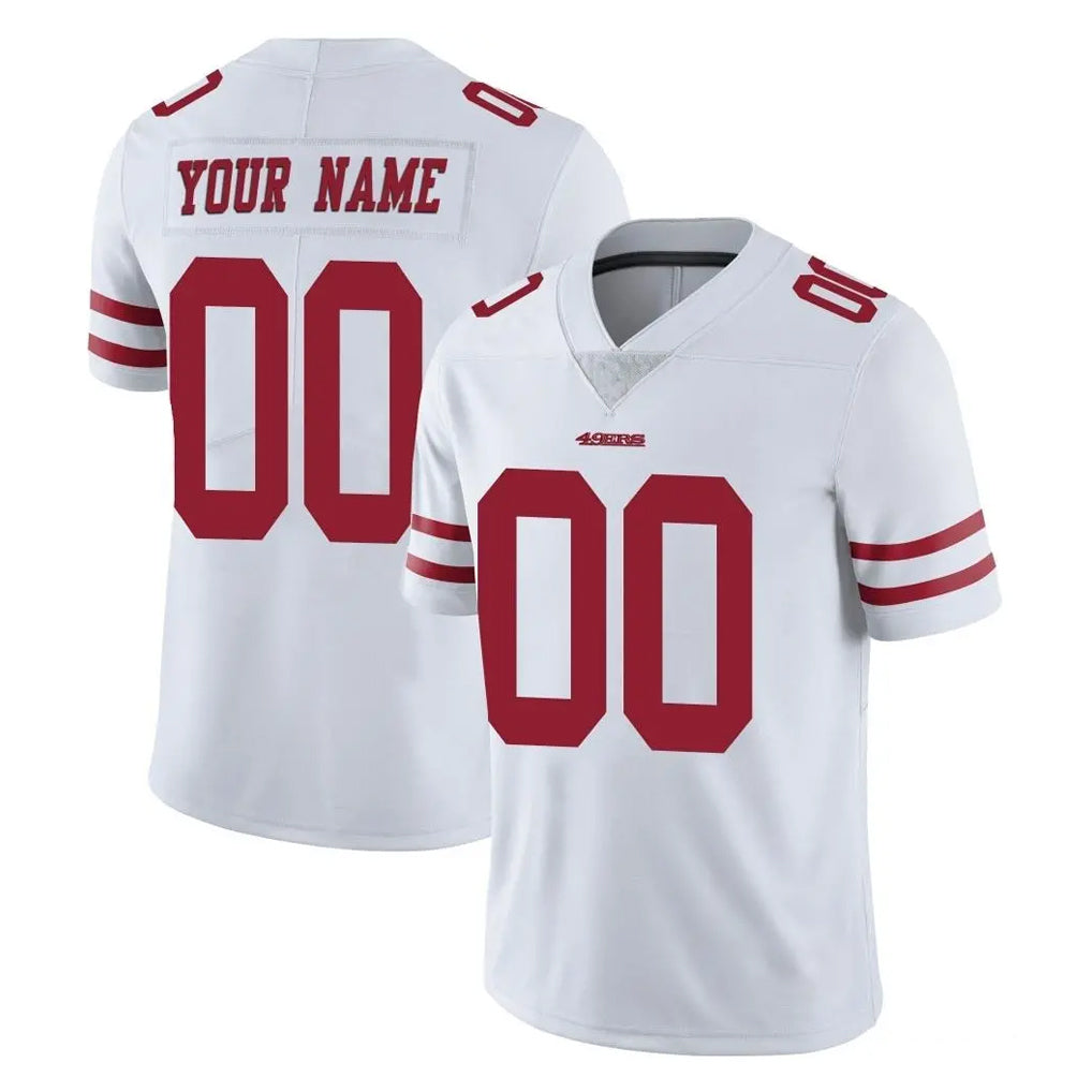 harde Custom SF.49ers White Limited Vapor Untouchable Home Game Any Name & Numbers Stitched Jerseys