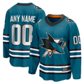harde Custom S.Jose Sharks Teal Home Breakaway Jerseys