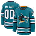 harde Custom S.Jose Sharks Teal Home Premium Jerseys
