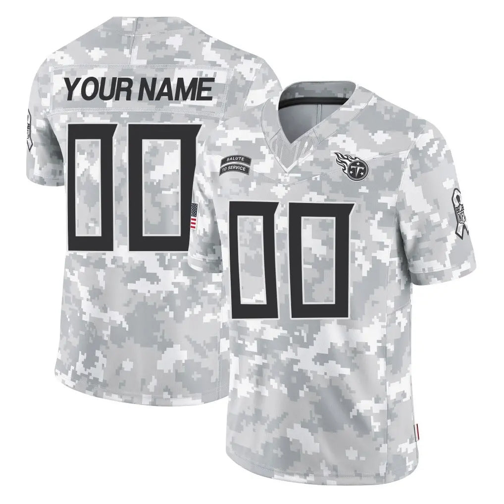 harde Custom T.Titans Arctic Camo Limited Salute to Service Home Game Any Name & Numbers Stitched Jerseys