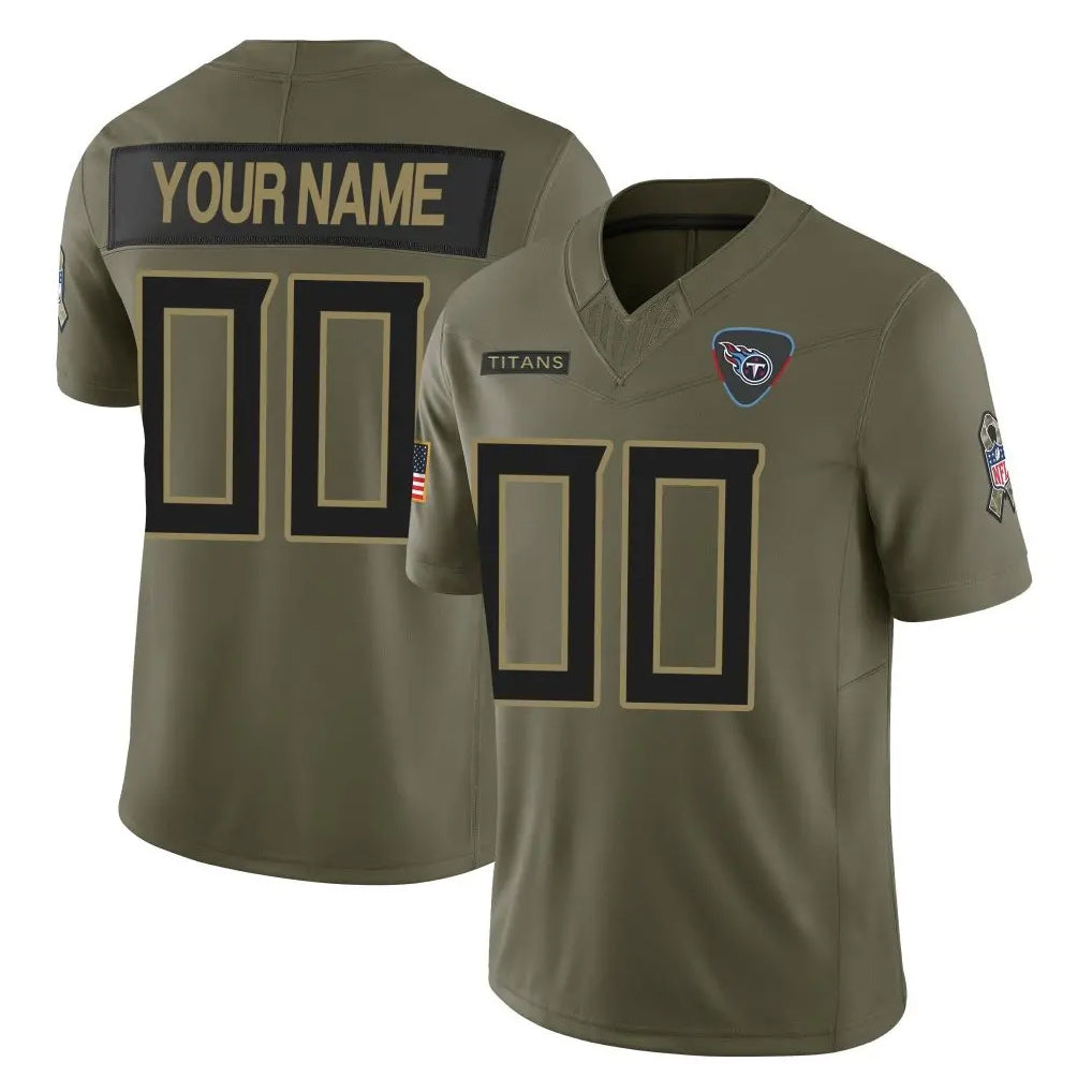 harde Custom T.Titans Olive Limited 2025 Salute to Service Home Game Any Name & Numbers Stitched Jerseys