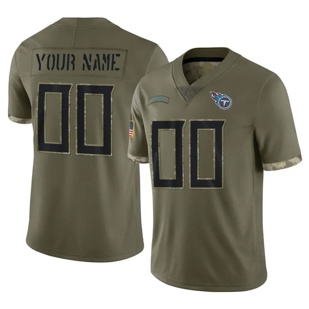 harde Custom T.Titans Olive Limited Salute to Service Home Game Any Name & Numbers Stitched Jerseys