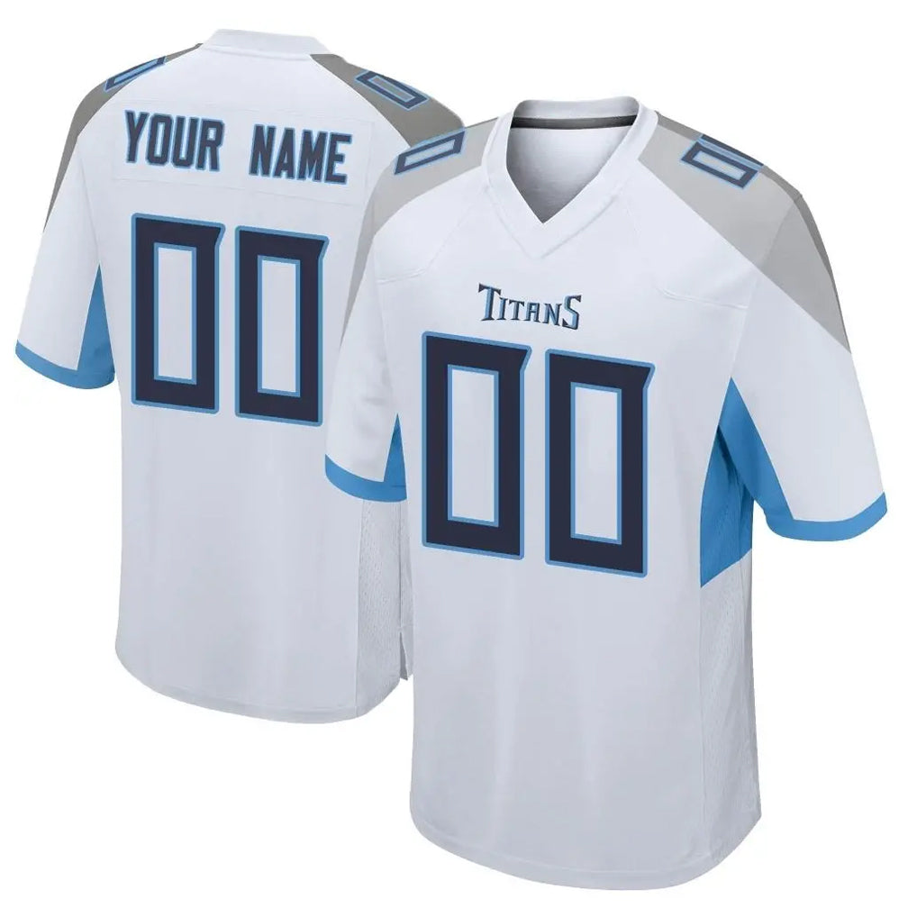 harde Custom T.Titans White Home Game Any Name & Numbers Stitched Jerseys