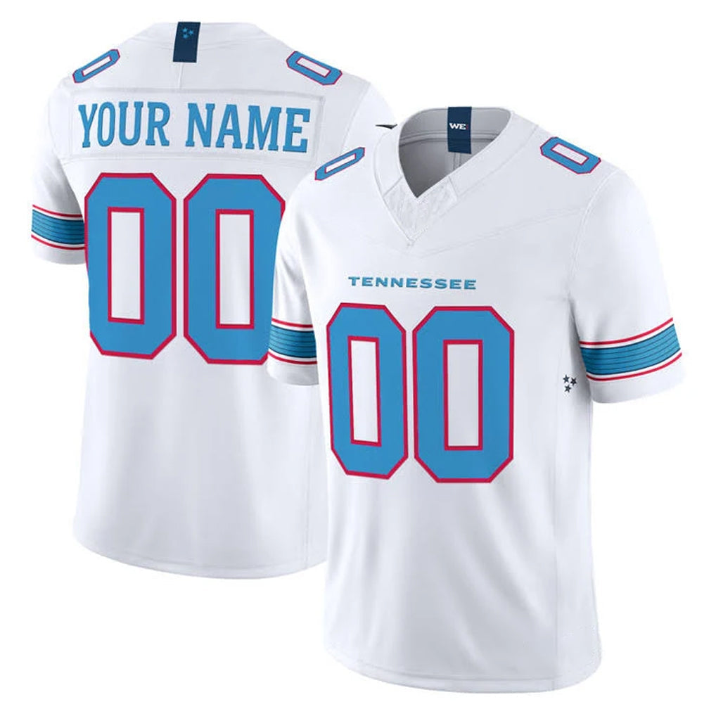 harde Custom T.Titans White Limited Vapor F.U.S.E. Home Game Any Name & Numbers Stitched Jerseys