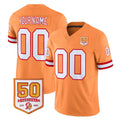 harde Custom TB.Buccaneers 76' Orange 50th Season Vapor Limited Home Game Any Name & Numbers Stitched Jerseys