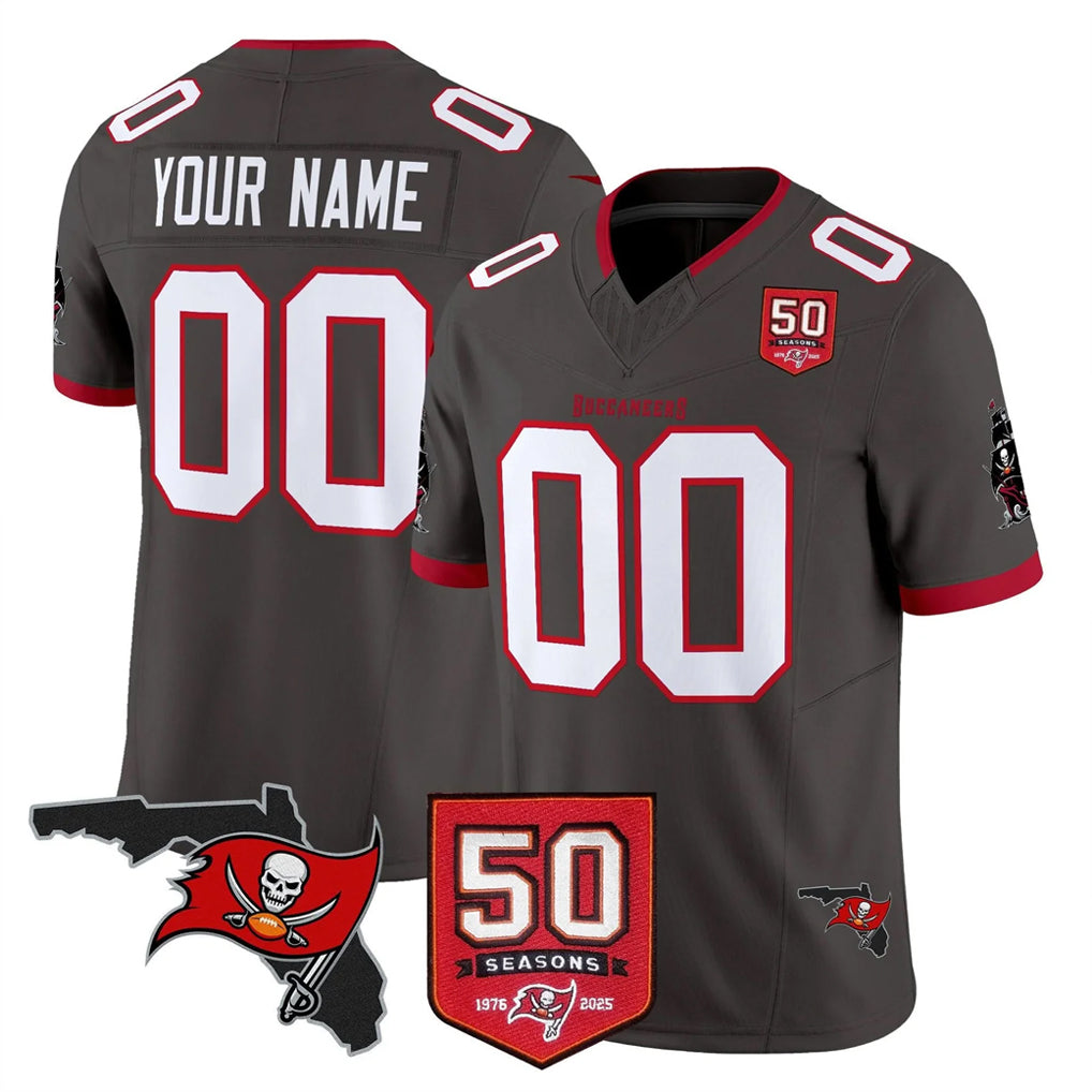 harde Custom TB.Buccaneers Pewter Limited 2026 Season Vapor F.U.S.E. Home Game Any Name & Numbers Stitched Jerseys