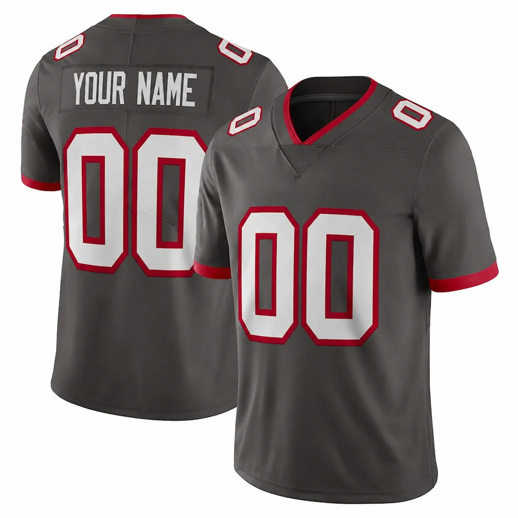harde Custom TB.Buccaneers Pewter Limited Alternate Vapor Home Game Any Name & Numbers Stitched Jerseys