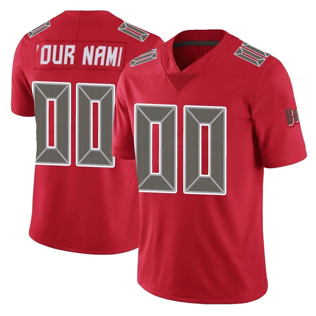 harde Custom TB.Buccaneers Red Limited Color Rush Home Game Any Name & Numbers Stitched Jerseys