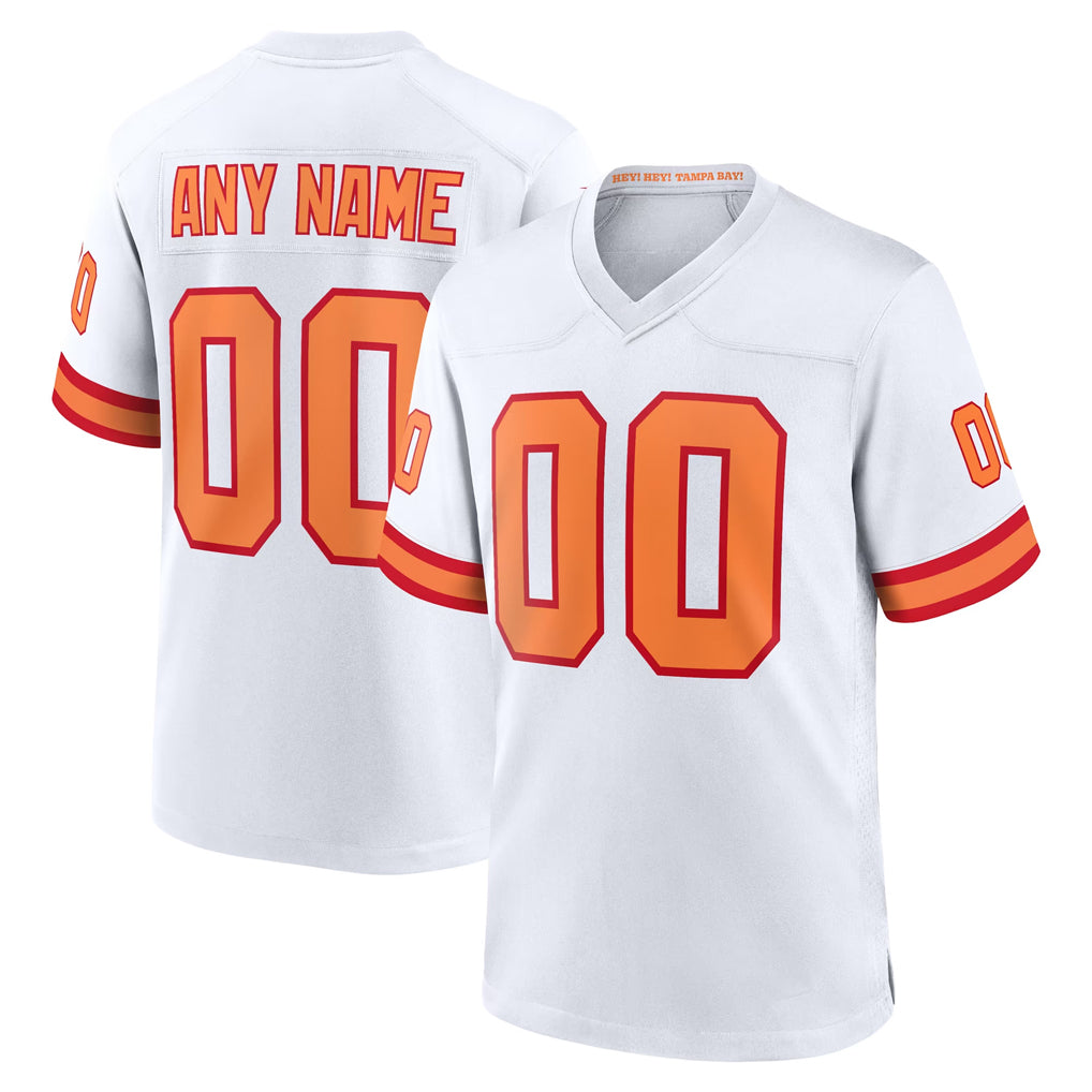 harde Custom TB.Buccaneers White '76 Home Game Any Name & Numbers Stitched Jerseys