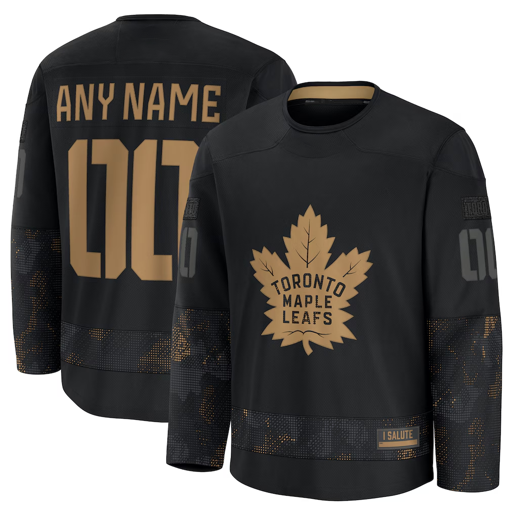 harde Custom T.Maple Leafs Black 2024 Military Appreciation Practice Jerseys