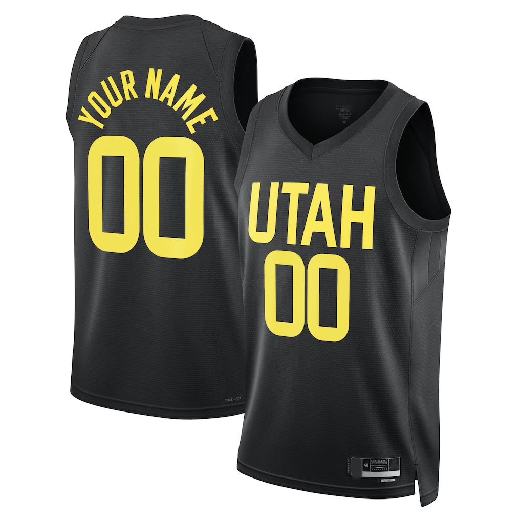 harde Custom U.Jazz Black 2022-2023 Swingman Jerseys- Statement Edition