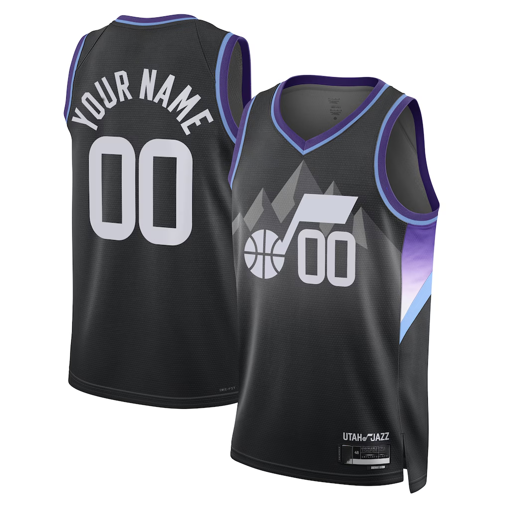harde Custom U.Jazz Black 2025 Swingman Jerseys - Statement Edition