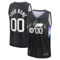harde Custom U.Jazz Fanatics Black Fast Break Jerseys - Statement Editio