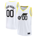 harde Custom U.Jazz Fanatics White Fast Break Replica Jerseys - Association Edition -1