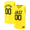 harde Custom U.Jazz Fanatics Yellow Fast Break Replica Jerseys - Icon Edition