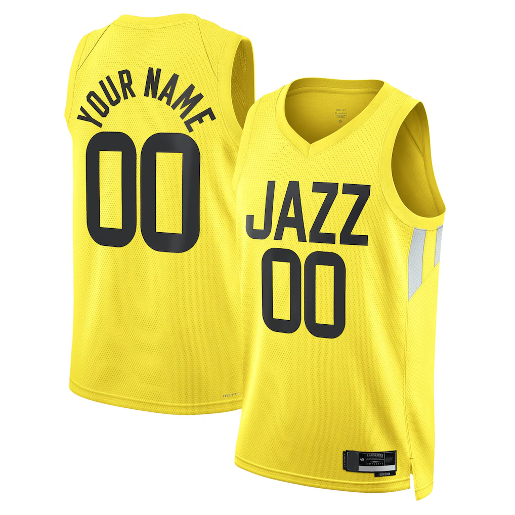 harde Custom U.Jazz Gold Swingman Jerseys - Icon Edition
