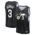 harde U.Jazz #3 Keyonte George Fanatics Black Fast Break Replica Jerseys - Statement Edition