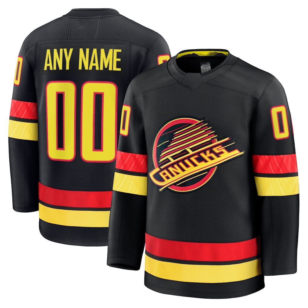 harde Custom V.Canucks Black Alternate Premium Jerseys