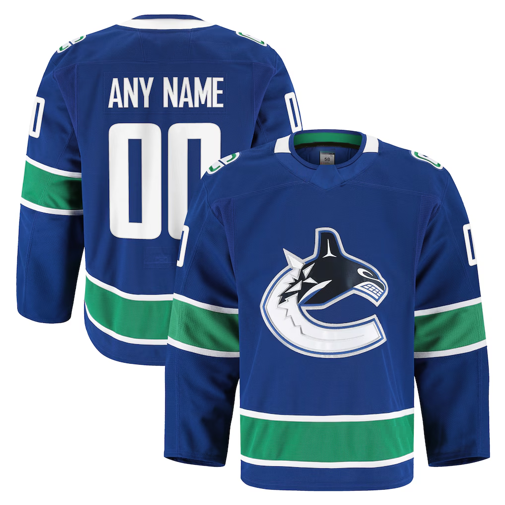 harde Custom V.Canucks Blue Home Authentic Pro Jerseys