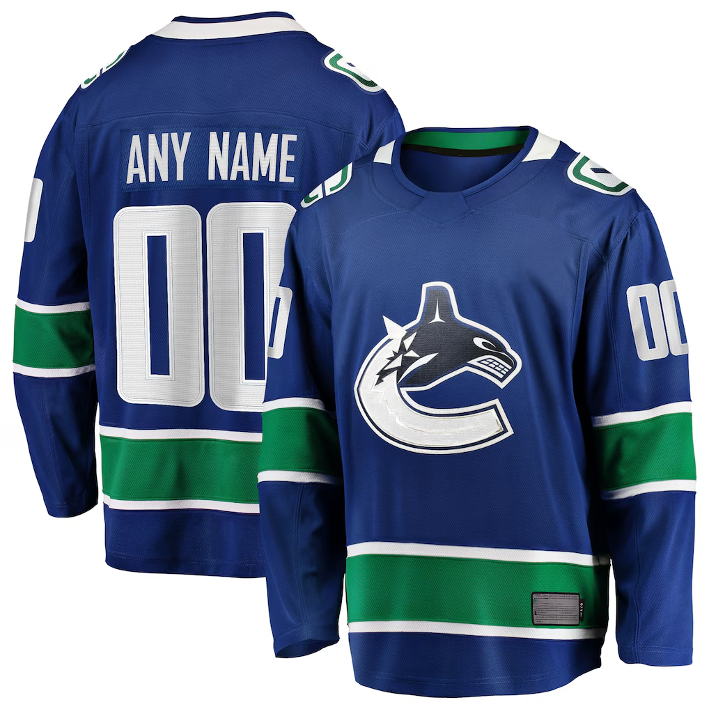 harde Custom V.Canucks Blue Home Team Breakaway Jerseys