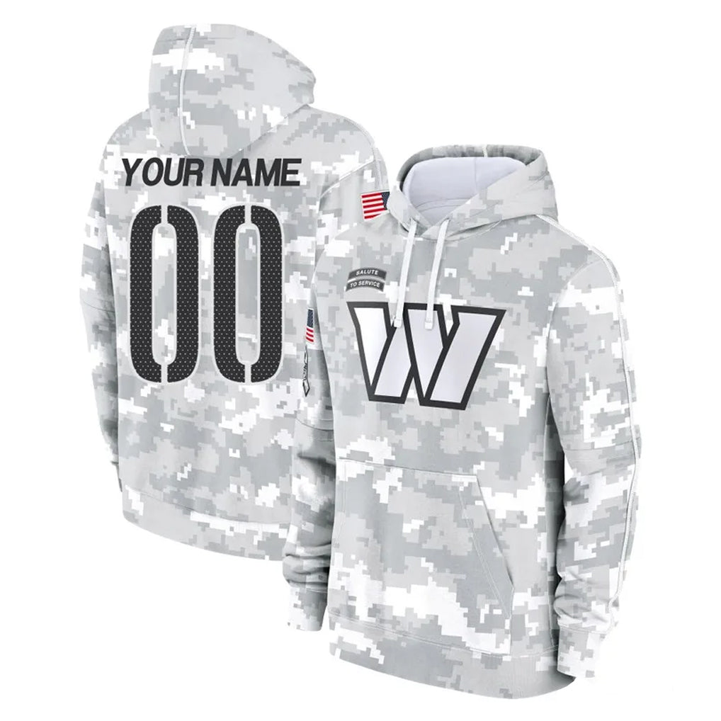 harde Custom W.Commanders Arctic Camo Limited Salute to Service Pullover Hoodies Game Any Name & Numbers Stitched Jerseys