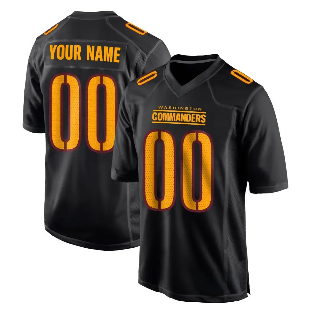 harde Custom W.Commanders Black Carbon Fashion Home Game Any Name & Numbers Stitched Jerseys