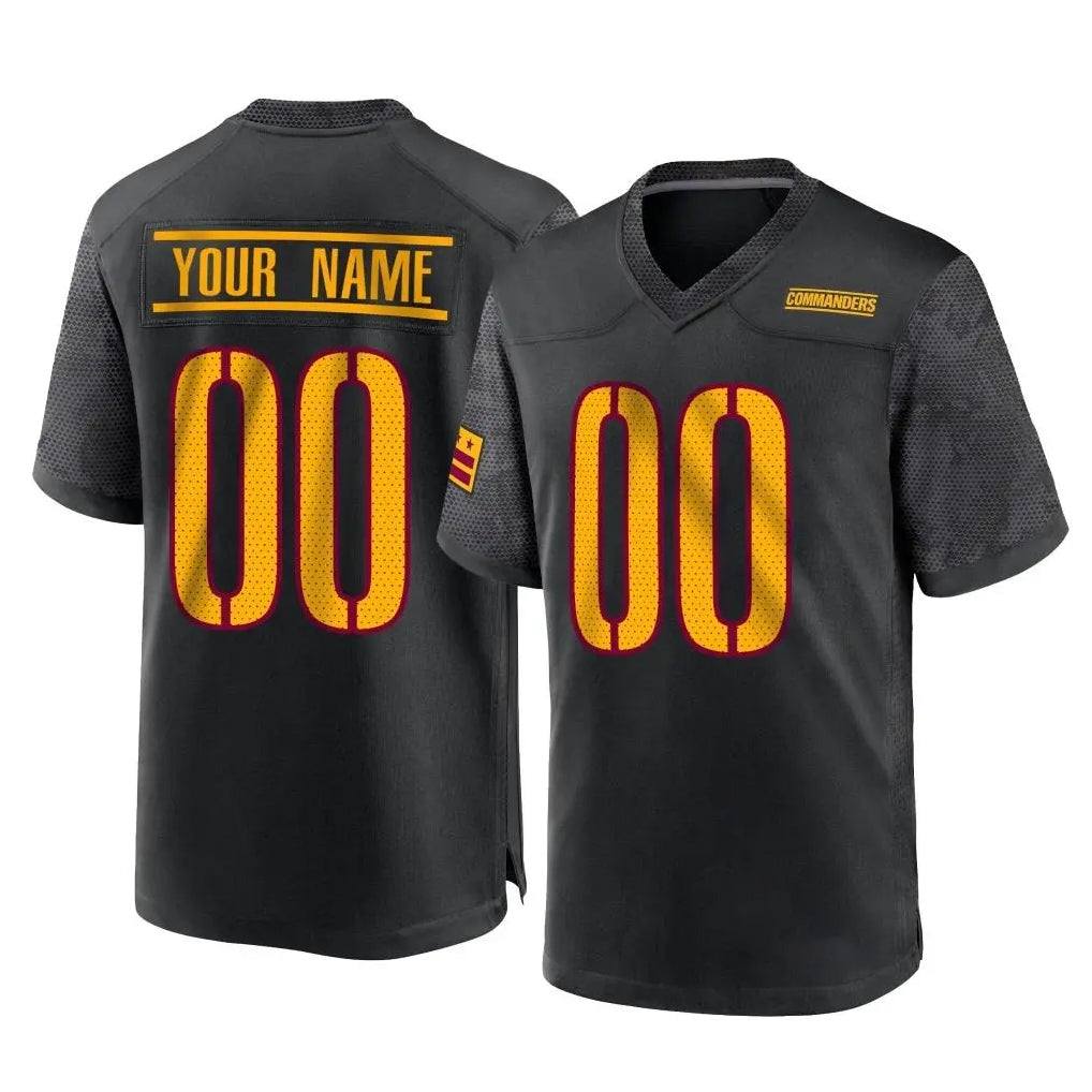 harde Custom W.Commanders Black Home Game Any Name & Numbers Stitched Jerseys