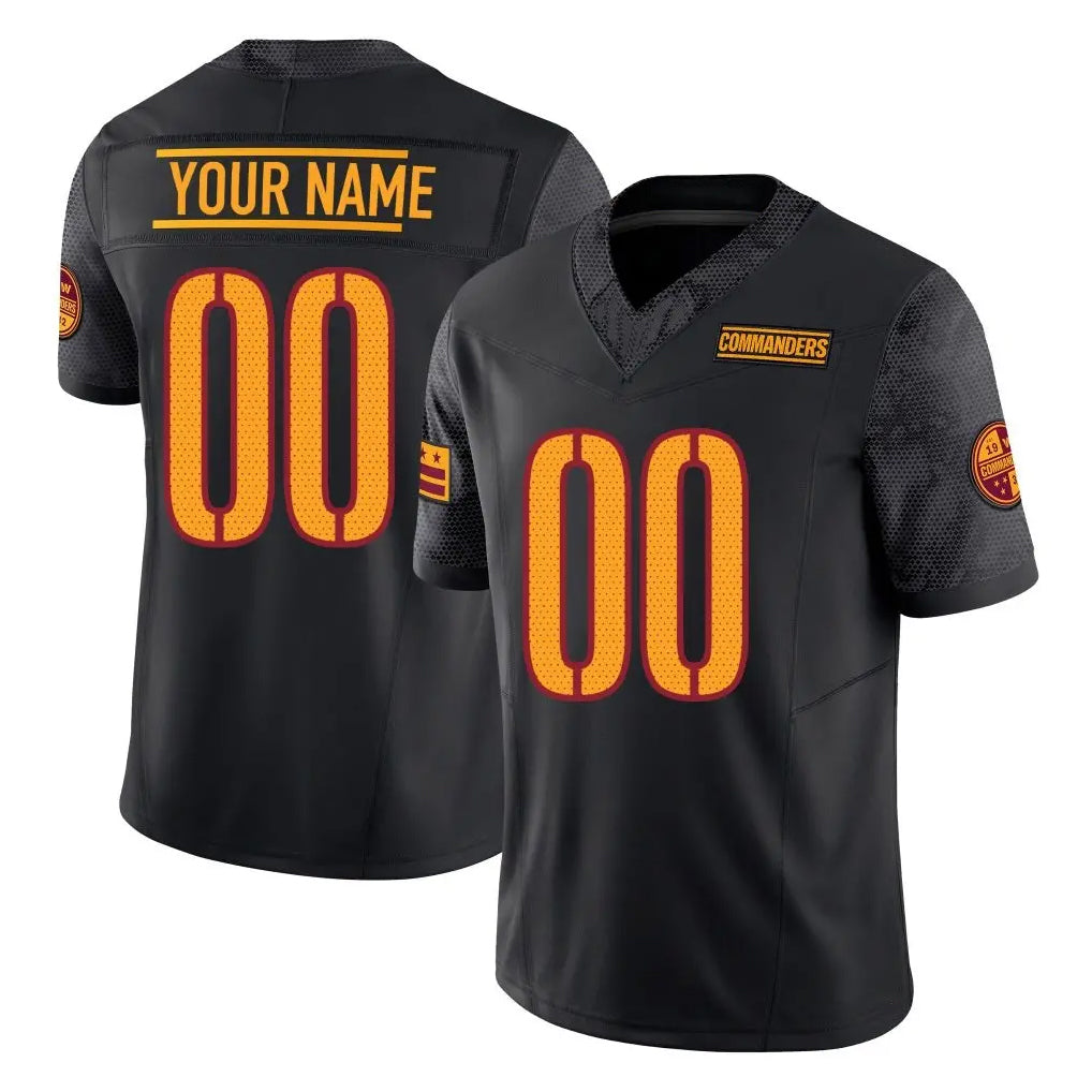 harde Custom W.Commanders Black Limited Vapor F.U.S.E. Home Game Any Name & Numbers Stitched Jerseys